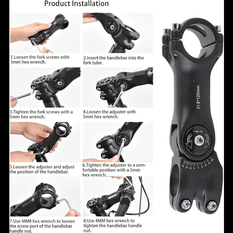 CTVVXXC 31.8mm Adjustable Bike Stem