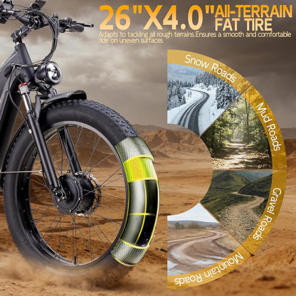 CTVVXXC 6000W Dual Motor Fat Tire Ebike Integrated Battery