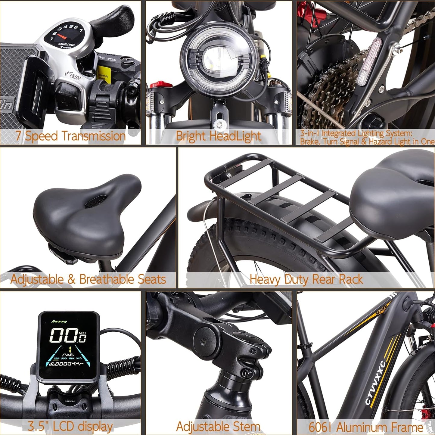 CTVVXXC 8000W Dual Motor Fat Tire Ebike Integrated Battery