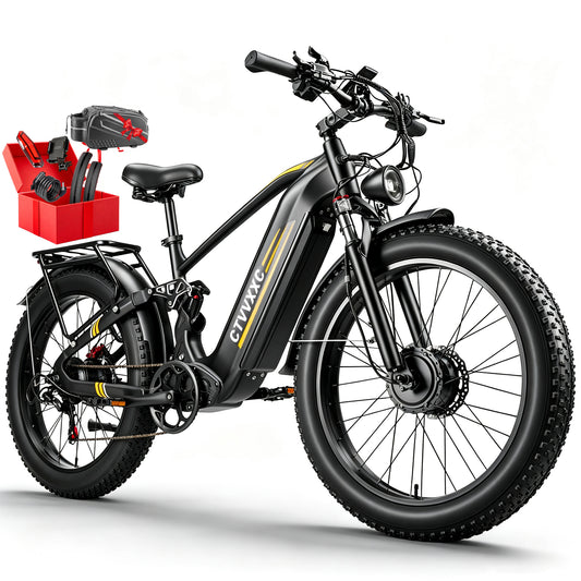 CTVVXXC C8 Max Dual Motor Full Suspension Ebike – 52MPH Max, 60V 45Ah, Up to 180 Miles