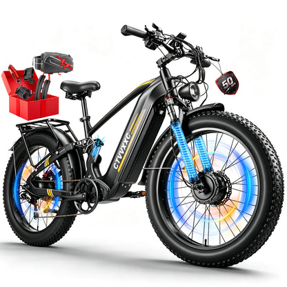 CTVVXXC C8 Max Dual Motor Full Suspension Ebike – 52MPH Max, 60V 45Ah, Up to 180 Miles