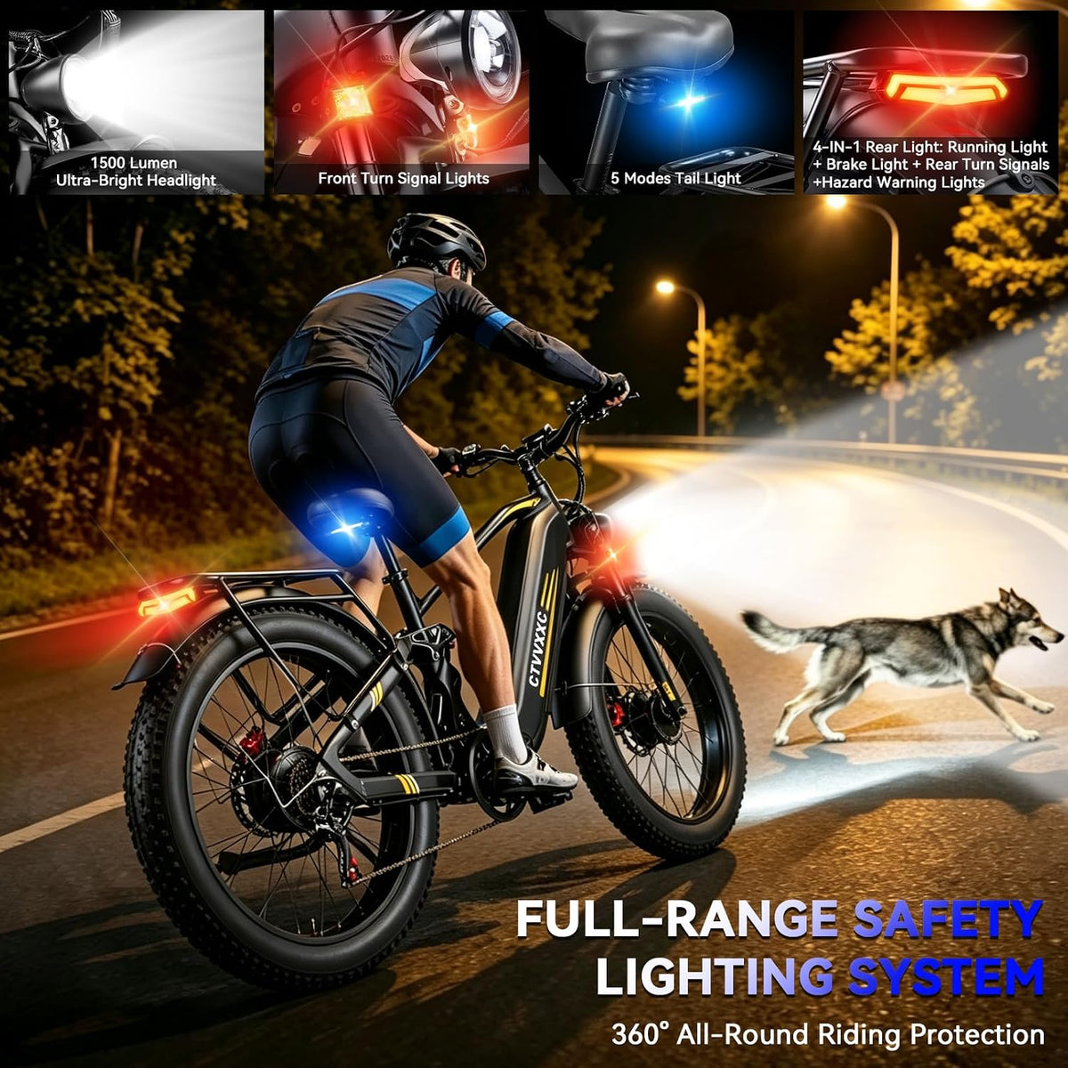 CTVVXXC C8 Max Dual Motor Full Suspension Ebike – 52MPH Max, 60V 45Ah, Up to 180 Miles
