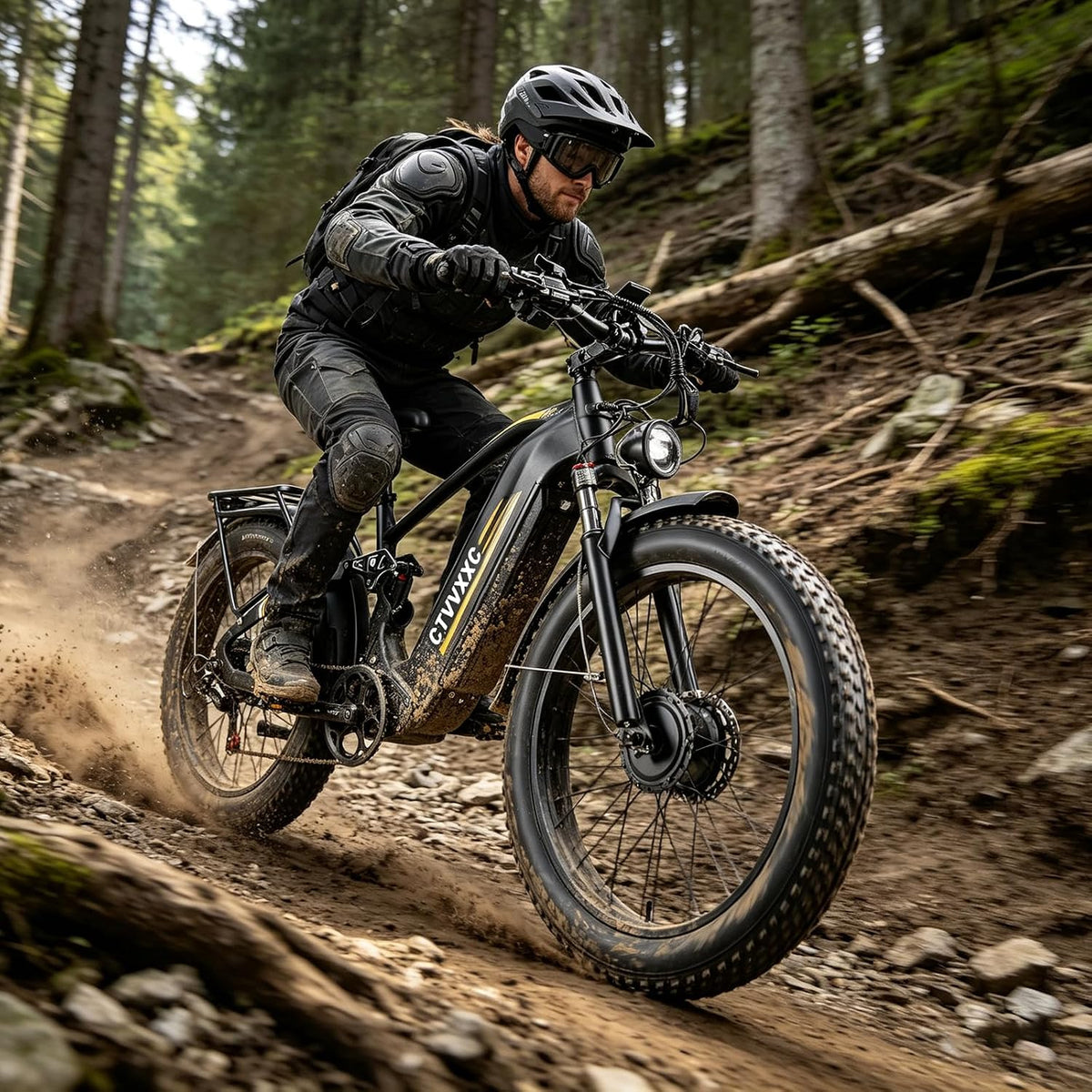 CTVVXXC C8 Max Dual Motor Full Suspension Ebike – 52MPH Max, 60V 45Ah, Up to 180 Miles
