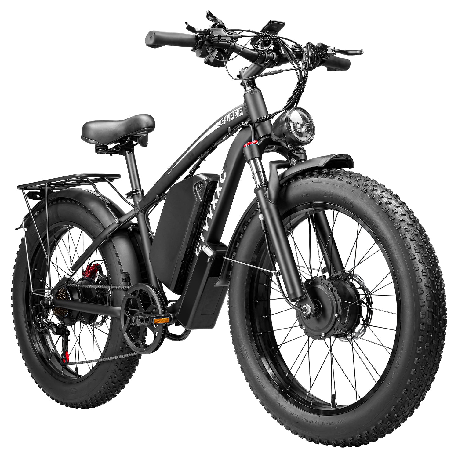 dual motor electric bicycle CTVVXXC EB2 Pro Ebike for Adults The 60mm travel air From subway commutes to Star Wars Travel Battery:72V56Ah Battery