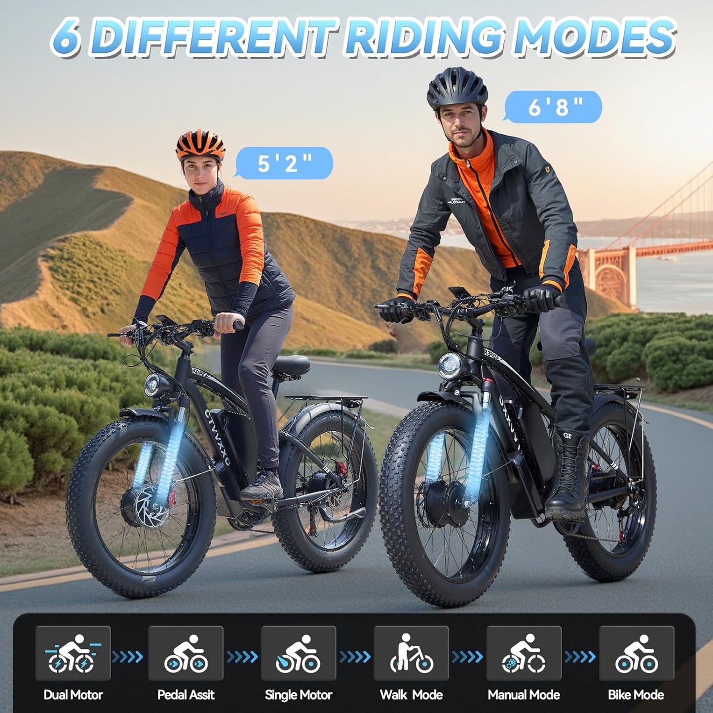 CTVVXXC 9000W Dual Motor Fat Tire Electric Bike