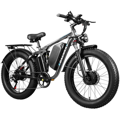 CTVVXXC EB7 Pro Dual Motor Electric Bike for Adults,24" Fat Tire Off-Road E-Bike, 48MPH Top Speed, 52V 34Ah Battery Long Range,Full Suspension & Dual Hydraulic Disc Brakes,All Terrain Ebike