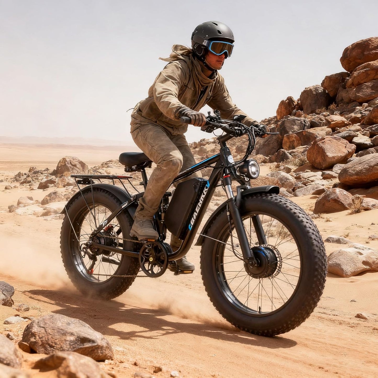 CTVVXXC EB7 Pro Dual Motor Electric Bike for Adults,24" Fat Tire Off-Road E-Bike, 48MPH Top Speed, 52V 34Ah Battery Long Range,Full Suspension & Dual Hydraulic Disc Brakes,All Terrain Ebike