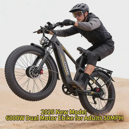CTVVXXC 6000W Dual Motor Fat Tire Ebike Integrated Battery